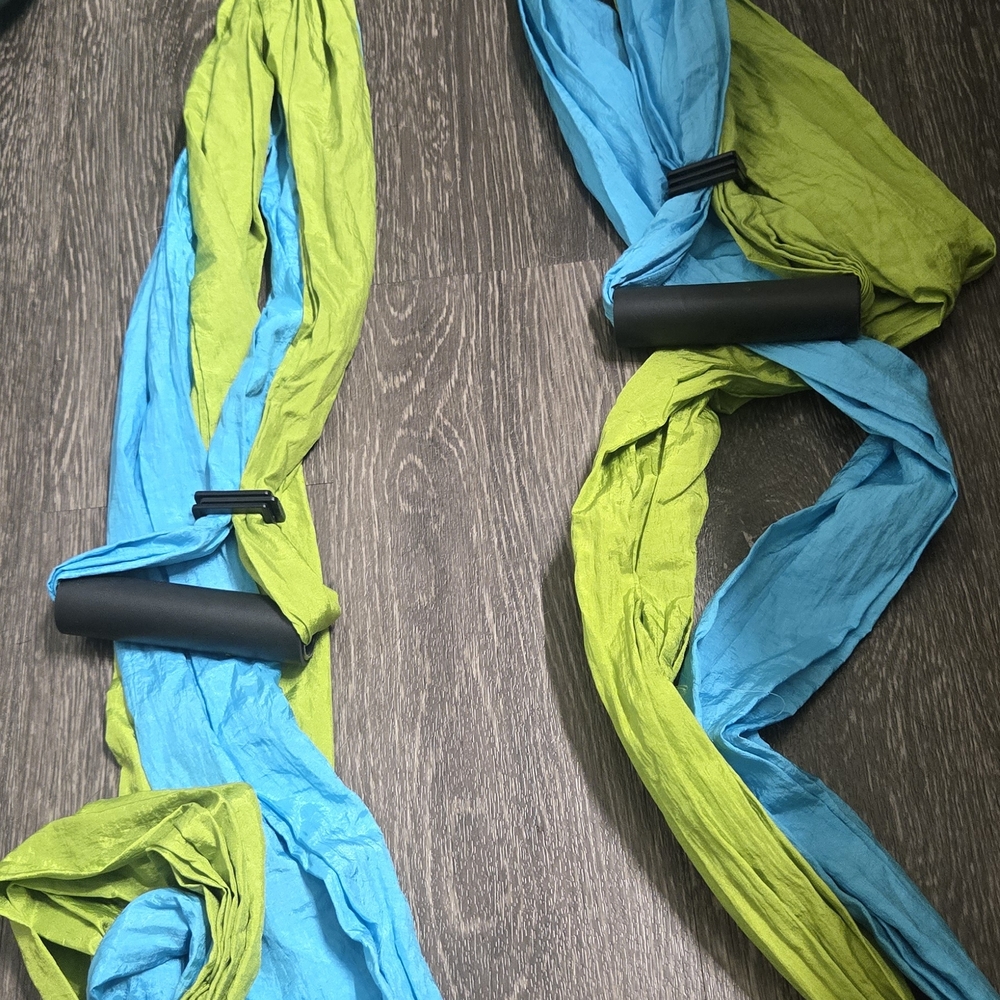 Blue and Green Yoga Hammock